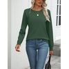 Zeagoo Womens Sweaters Long Sleeve Tops Classic Fall Clothes Crewneck Tops(Army Green)