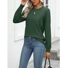 Zeagoo Womens Sweaters Long Sleeve Tops Classic Fall Clothes Crewneck Tops(Army Green)