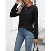 Zeagoo Womens Sweaters Long Sleeve Tops Classic Fall Clothes Crewneck Tops(Black)