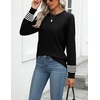 Zeagoo Womens Sweaters Long Sleeve Tops Classic Fall Clothes Crewneck Tops(Black-tz256)
