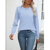 Zeagoo Womens Sweaters Long Sleeve Tops Classic Fall Clothes Crewneck Tops(Blue)