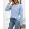 Zeagoo Womens Sweaters Long Sleeve Tops Classic Fall Clothes Crewneck Tops(Blue)