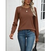 Zeagoo Womens Sweaters Long Sleeve Tops Classic Fall Clothes Crewneck Tops(Brown)