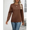 Zeagoo Womens Sweaters Long Sleeve Tops Classic Fall Clothes Crewneck Tops(Brown)