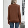Zeagoo Womens Sweaters Long Sleeve Tops Classic Fall Clothes Crewneck Tops(Brown)