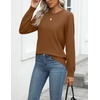 Zeagoo Womens Sweaters Long Sleeve Tops Classic Fall Clothes Crewneck Tops(Coffee)