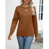 Zeagoo Womens Sweaters Long Sleeve Tops Classic Fall Clothes Crewneck Tops(Coffee)