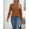 Zeagoo Womens Sweaters Long Sleeve Tops Classic Fall Clothes Crewneck Tops(Coffee)