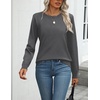 Zeagoo Womens Sweaters Long Sleeve Tops Classic Fall Clothes Crewneck Tops(Dark Gray)