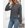 Zeagoo Womens Sweaters Long Sleeve Tops Classic Fall Clothes Crewneck Tops(Dark Gray)