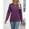 Zeagoo Womens Sweaters Long Sleeve Tops Classic Fall Clothes Crewneck Tops(Dark Purple)