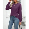 Zeagoo Womens Sweaters Long Sleeve Tops Classic Fall Clothes Crewneck Tops(Dark Purple)