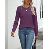 Zeagoo Womens Sweaters Long Sleeve Tops Classic Fall Clothes Crewneck Tops(Dark Purple)