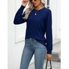 Zeagoo Womens Sweaters Long Sleeve Tops Classic Fall Clothes Crewneck Tops(Deep Blue)