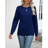 Zeagoo Womens Sweaters Long Sleeve Tops Classic Fall Clothes Crewneck Tops(Deep Blue)