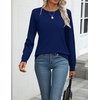 Zeagoo Womens Sweaters Long Sleeve Tops Classic Fall Clothes Crewneck Tops(Deep Blue)