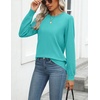 Zeagoo Womens Sweaters Long Sleeve Tops Classic Fall Clothes Crewneck Tops(Diving Blue)
