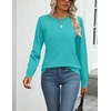 Zeagoo Womens Sweaters Long Sleeve Tops Classic Fall Clothes Crewneck Tops(Diving Blue)