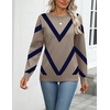 Zeagoo Womens Sweaters Long Sleeve Tops Classic Fall Clothes Crewneck Tops(Geometric Pattern-jh584)