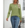 Zeagoo Womens Sweaters Long Sleeve Tops Classic Fall Clothes Crewneck Tops(Grass Green)