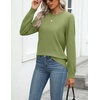Zeagoo Womens Sweaters Long Sleeve Tops Classic Fall Clothes Crewneck Tops(Grass Green)