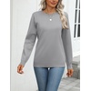 Zeagoo Womens Sweaters Long Sleeve Tops Classic Fall Clothes Crewneck Tops(Gray)