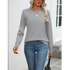 Zeagoo Womens Sweaters Long Sleeve Tops Classic Fall Clothes Crewneck Tops(Gray)