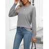 Zeagoo Womens Sweaters Long Sleeve Tops Classic Fall Clothes Crewneck Tops(Gray)