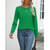 Zeagoo Womens Sweaters Long Sleeve Tops Classic Fall Clothes Crewneck Tops(Green)