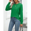 Zeagoo Womens Sweaters Long Sleeve Tops Classic Fall Clothes Crewneck Tops(Green)