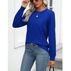 Zeagoo Womens Sweaters Long Sleeve Tops Classic Fall Clothes Crewneck Tops(Navy Blue)