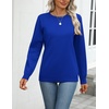 Zeagoo Womens Sweaters Long Sleeve Tops Classic Fall Clothes Crewneck Tops(Navy Blue)