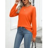 Zeagoo Womens Sweaters Long Sleeve Tops Classic Fall Clothes Crewneck Tops(Orange)