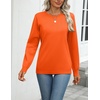 Zeagoo Womens Sweaters Long Sleeve Tops Classic Fall Clothes Crewneck Tops(Orange)