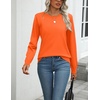 Zeagoo Womens Sweaters Long Sleeve Tops Classic Fall Clothes Crewneck Tops(Orange)
