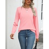 Zeagoo Womens Sweaters Long Sleeve Tops Classic Fall Clothes Crewneck Tops(Pink)