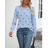 Zeagoo Womens Sweaters Long Sleeve Tops Classic Fall Clothes Crewneck Tops(Polka Dot-blue)