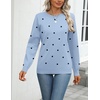 Zeagoo Womens Sweaters Long Sleeve Tops Classic Fall Clothes Crewneck Tops(Polka Dot-blue)