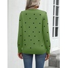 Zeagoo Womens Sweaters Long Sleeve Tops Classic Fall Clothes Crewneck Tops(Polka Dot-green)