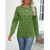 Zeagoo Womens Sweaters Long Sleeve Tops Classic Fall Clothes Crewneck Tops(Polka Dot-green)