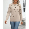 Zeagoo Womens Sweaters Long Sleeve Tops Classic Fall Clothes Crewneck Tops(Polka Dot-khaki)