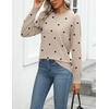 Zeagoo Womens Sweaters Long Sleeve Tops Classic Fall Clothes Crewneck Tops(Polka Dot-khaki)