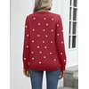 Zeagoo Womens Sweaters Long Sleeve Tops Classic Fall Clothes Crewneck Tops(Polka Dot-red)