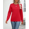 Zeagoo Womens Sweaters Long Sleeve Tops Classic Fall Clothes Crewneck Tops(Red)