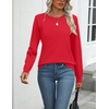 Zeagoo Womens Sweaters Long Sleeve Tops Classic Fall Clothes Crewneck Tops(Red)