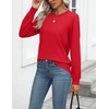 Zeagoo Womens Sweaters Long Sleeve Tops Classic Fall Clothes Crewneck Tops(Red)