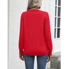 Zeagoo Womens Sweaters Long Sleeve Tops Classic Fall Clothes Crewneck Tops(Red)