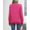 Zeagoo Womens Sweaters Long Sleeve Tops Classic Fall Clothes Crewneck Tops(Rose Red)