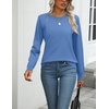 Zeagoo Womens Sweaters Long Sleeve Tops Classic Fall Clothes Crewneck Tops(Sky Blue)