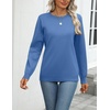 Zeagoo Womens Sweaters Long Sleeve Tops Classic Fall Clothes Crewneck Tops(Sky Blue)